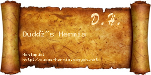 Dudás Hermia névjegykártya